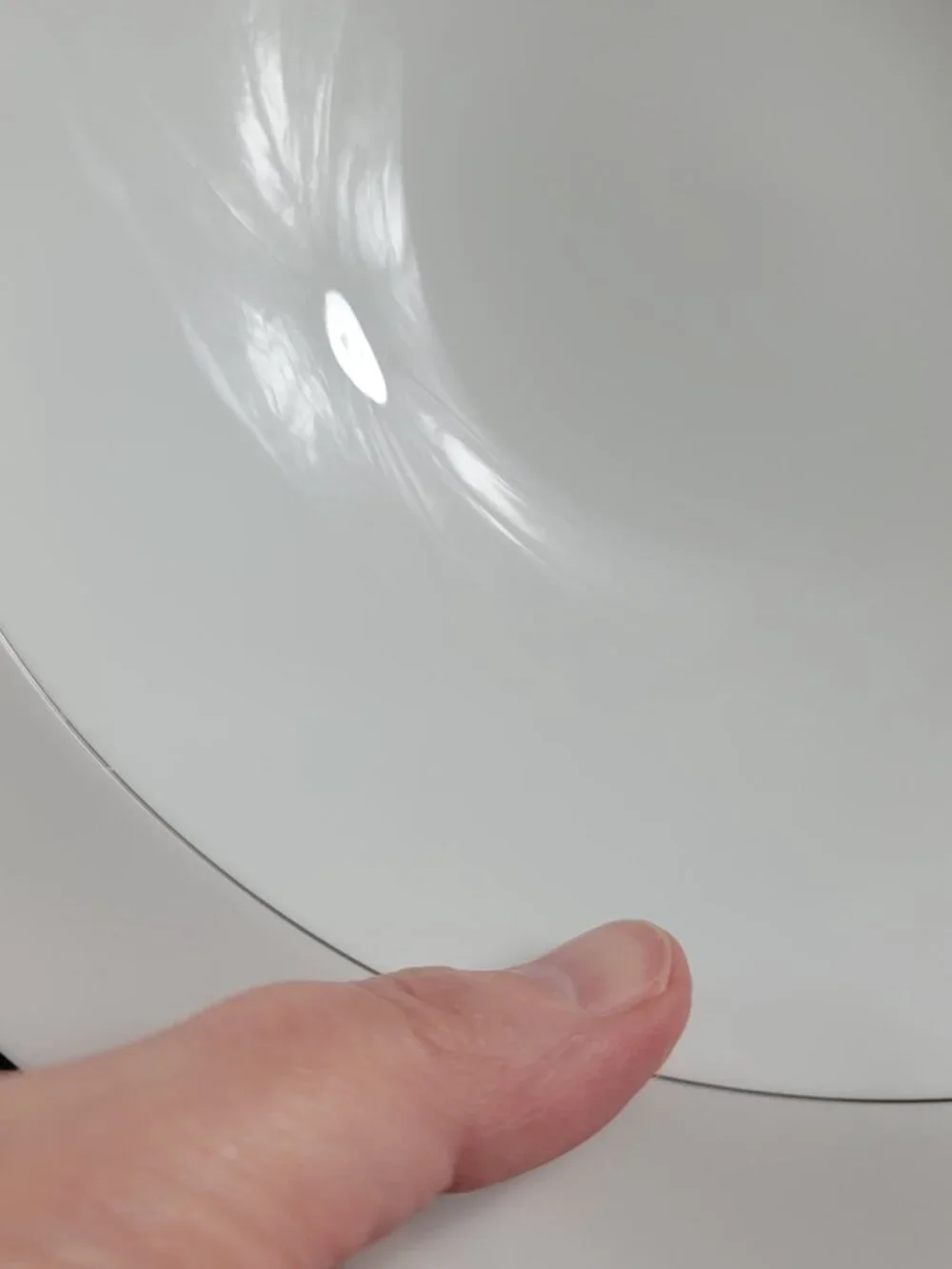 Style House Fine China Wedding Band Serving Bowl White Platinum Ring & Trim